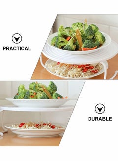 Excefore Microwave Plate Stacker Grill Rack Microwave Tray Plastic Baking Oven Tray Microwave Rack for Frozen Snacks Cooking Supplies 2pcs  - Image 4