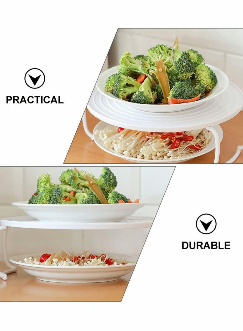 Excefore Microwave Plate Stacker Grill Rack Microwave Tray Plastic Baking Oven Tray Microwave Rack for Frozen Snacks Cooking Supplies 2pcs - Image 4