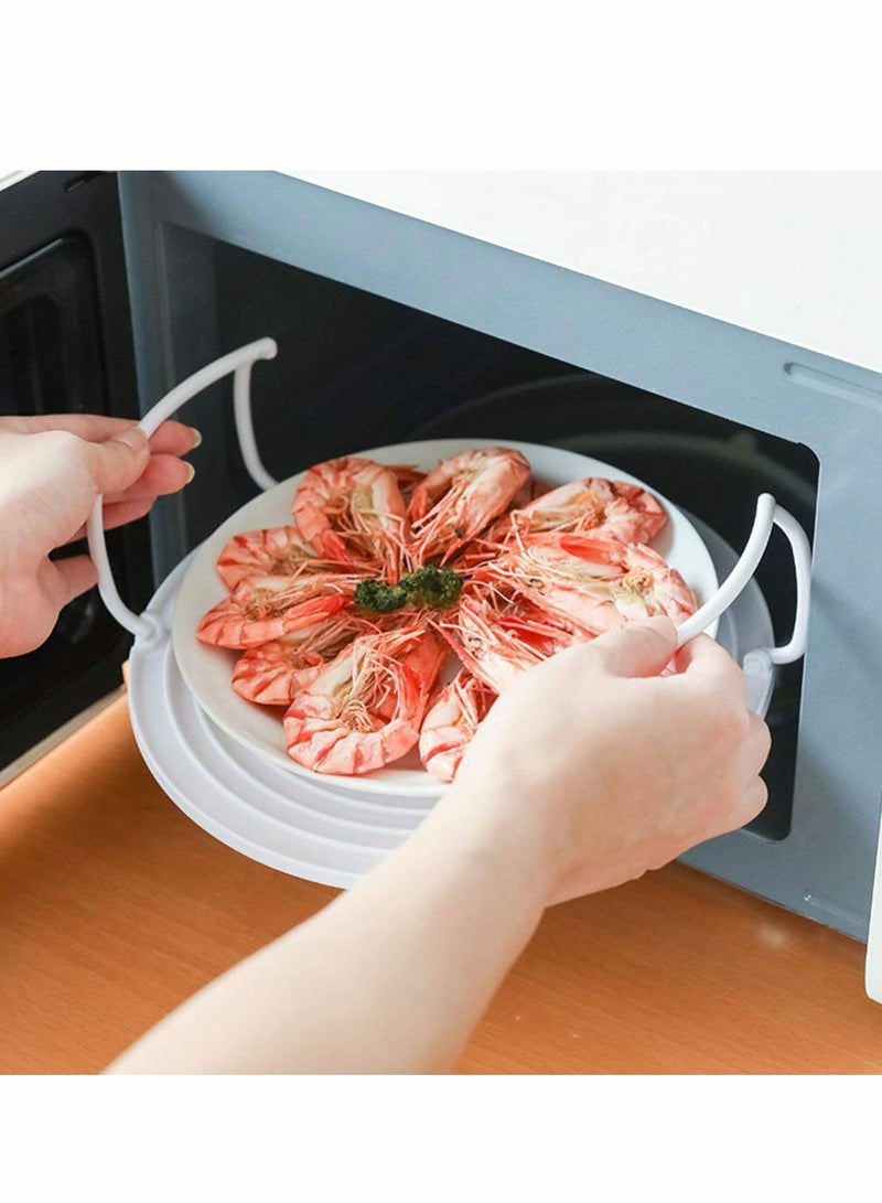 Excefore Microwave Plate Stacker Grill Rack Microwave Tray Plastic Baking Oven Tray Microwave Rack for Frozen Snacks Cooking Supplies 2pcs - Image 3