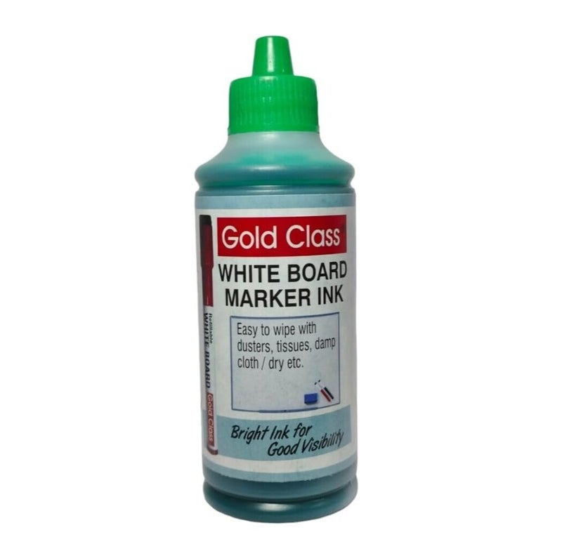 Gold Class White Board Marker Bottled Ink, 100ML | Easily refillable | Suitable for Marker Pens with Multiple Surfaces | Office Stationery | School Stationery- Pack of 1 (Green) - Image 1