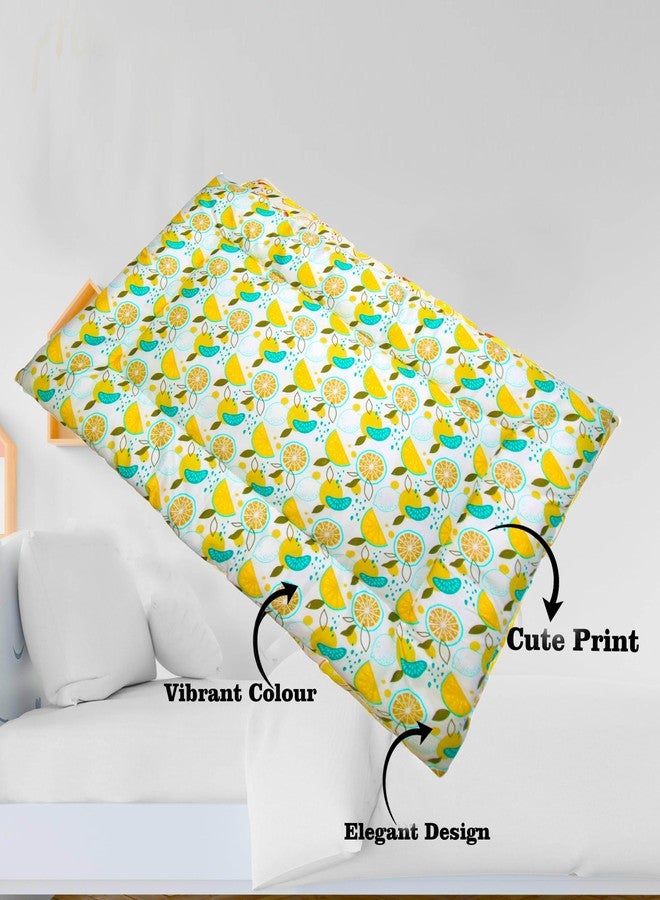 Toddylon Baby Gift Pack Set - 4 in - Combo with Mosquito Net, Carry Bag, Gaddi Set - Reversible - Soft Cotton - Fruit Print - for 0-6 Months Newborn Boys - Girls (Brown) - Image 5