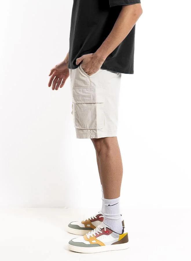 Shapes BEIGE COMFORT BERMUDA CARGO SHORTS for Men | Best Price UAE