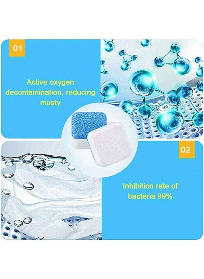 100PCS Effervescent Tablet Washer Cleaner, Solid Washing Machine Cleaner, Deep Cleaning Remover with Triple Decontamination for Bath Room Kitchen - Image 2