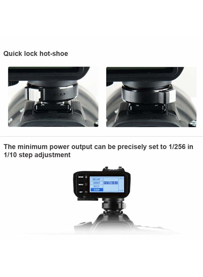 Godox X2T-C TTL Wireless Flash Trigger with Bluetooth Connection for Canon, 2.4G HSS 1/8000s,TCM Function,5 Separate Group Buttons & Quick Lock Hot-Shoe &LCD Display - Image 4