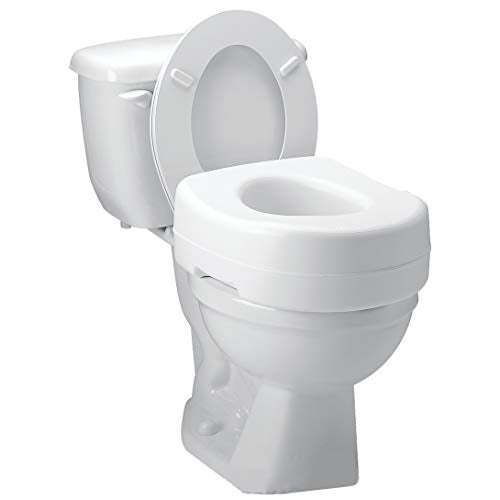 Carex Toilet Seat Riser 55 Inch Toilet Seat Risers for Seniors Raised Toilet Seat Supports 300lbs SlipResistant Toilet Riser Elevated Toilet Seats