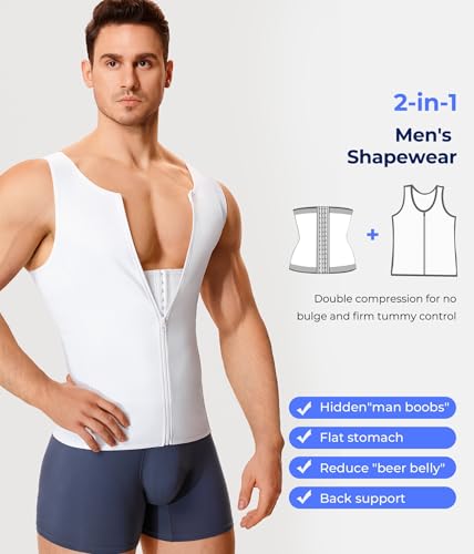 TAILONG Men Compression Shirt for Body Slimming Tank Top Shaper Tight Undershirt Tummy Control Girdle - Image 2