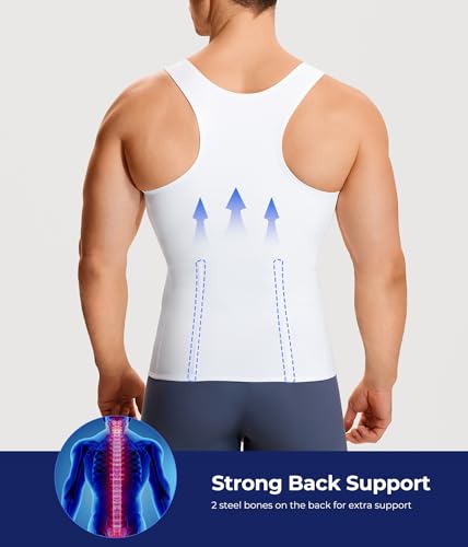 TAILONG Men Compression Shirt for Body Slimming Tank Top Shaper Tight Undershirt Tummy Control Girdle - Image 3