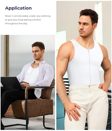 TAILONG Men Compression Shirt for Body Slimming Tank Top Shaper Tight Undershirt Tummy Control Girdle - Image 5