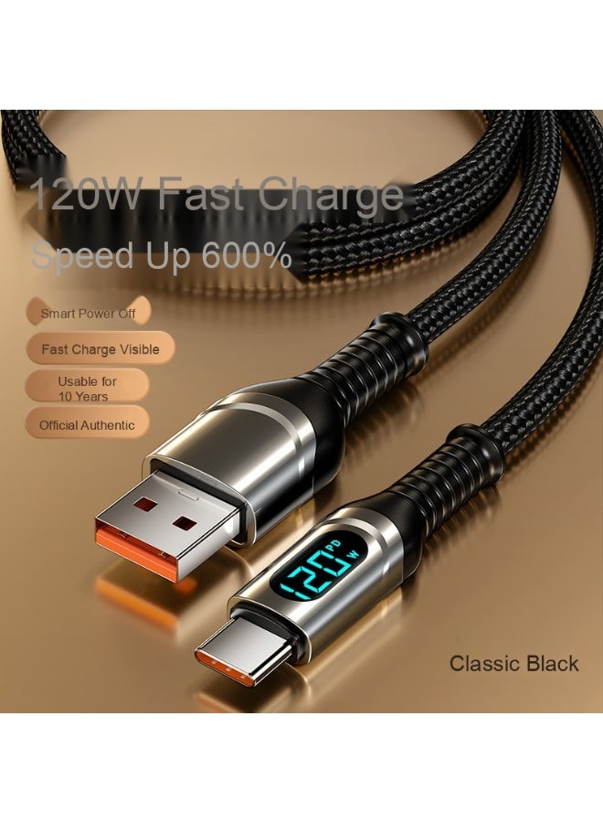 كابل بيانات PD120W فائق الشحن من نوع C مناسب لشحن أجهزة آبل 17/13/15 وهواوي هونر وشاومي