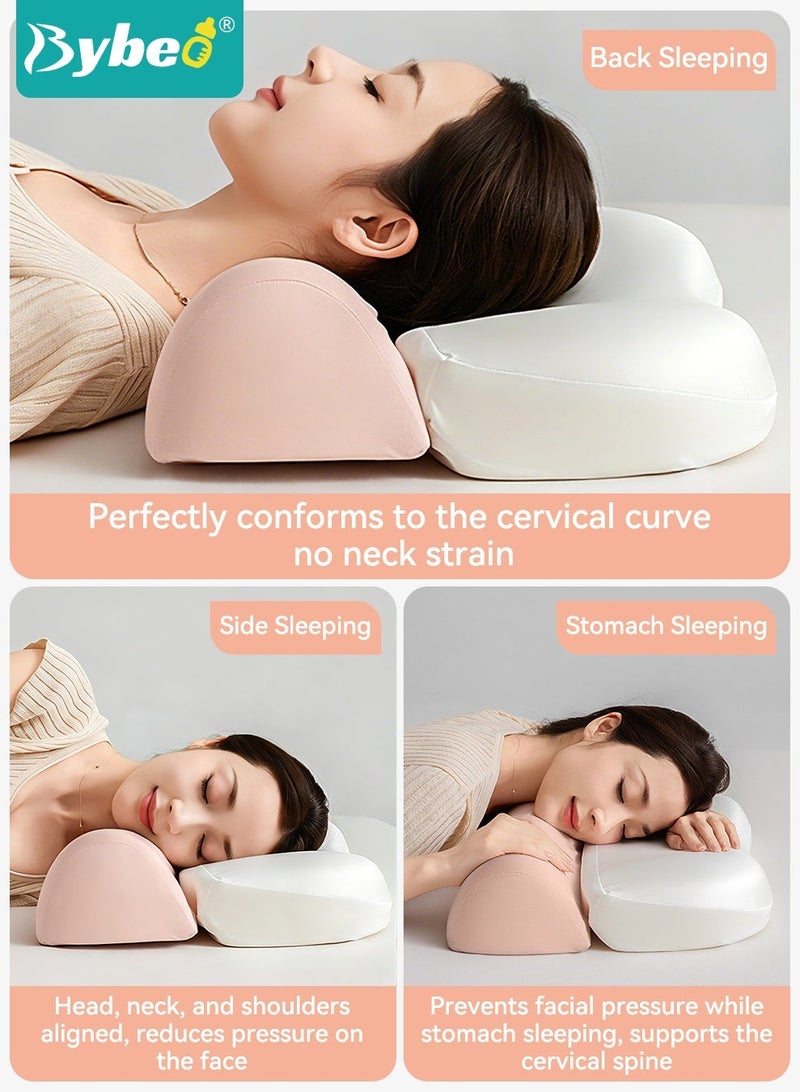 Bybeo Orthopedic Cervical Pillow, Memory Foam Pillow PRO for Neck Pain and Snoring Relief, Ergonomic Neck Support Pillow, Zero Pressure Deep Sleep Contoured Support Pillows, Luxurious Silky＆Super Soft Fabric - Image 5