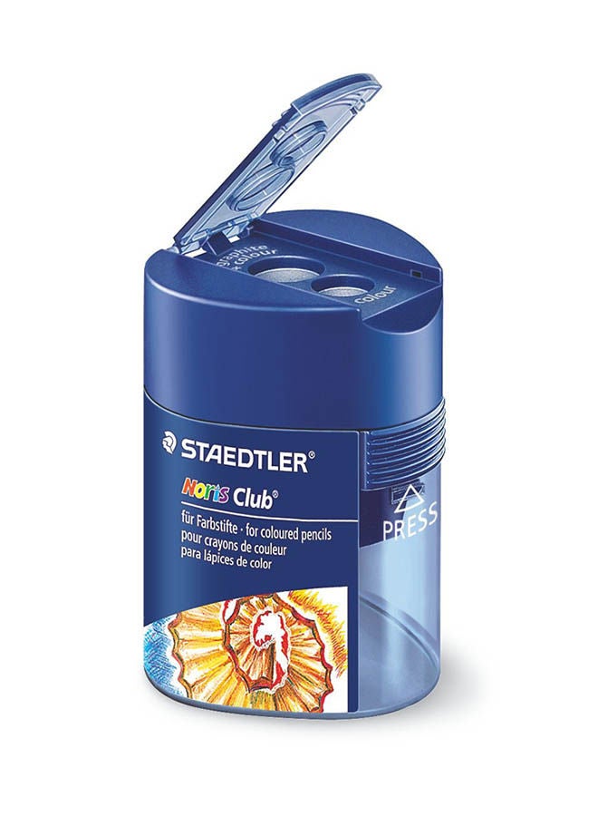 STAEDTLER Double Hole Tub Triangular Sharpener - Pack Of 10 Blue