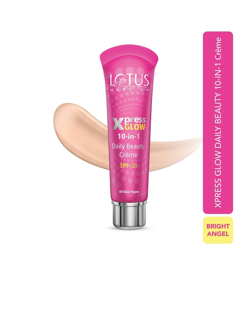 لوتس كريم التجميل اليومي Xpressglow 10 في 1 من لوتس ميك أب X2 برايت آنجل بتغطية طبيعية | عامل حماية من الشمس 25 يغطي البقع الداكنة ويفتح البشرة ومناسب لجميع أنواع البشرة - Image 4