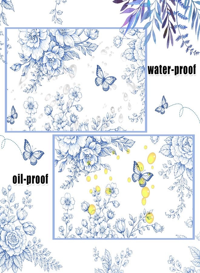 LOAVER 150 Pcs Blue Floral Wax Paper Sheets for Food,Chinoiserie Flower Greaseproof Wrapping Tissue Deli Parchment Baking Paper for Cookies Picnic Sandwich Liners Kicthen Supplies(8.66 x 9.84 Inch) - Image 4