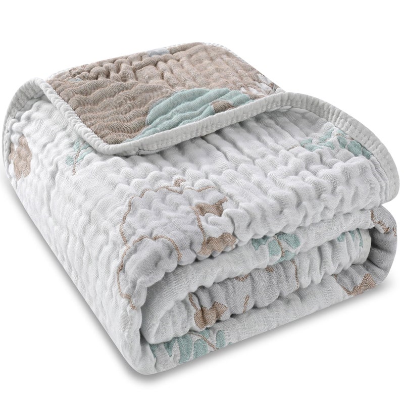 HardNok Ultra Soft Muslin Baby Blanket, A Versatile Swaddle and Bed Blanket for Babies, Toddlers, Boys, and Girls (Forest Elephant 1 Pack). - Image 1