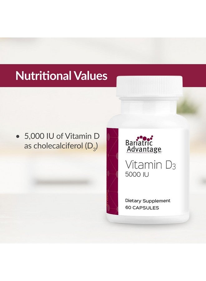 Bariatric Advantage Vitamin D3 5,000 IU - Bariatric Vitamin D Capsules - Water-Miscible - Bone Strength Support* - Easy Swallow Capsule - 180 Count - Image 5
