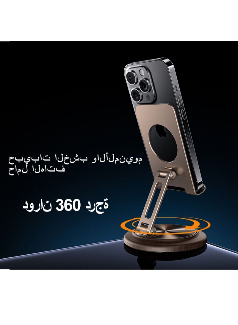 هوديوس حامل هاتف سبائك الألومنيوم حامل هاتف للمكتب ارتفاع قابل للتعديل حامل iPhone حامل iPhone قابل للطي لجميع هواتف iPhone 14/14 Plus / 14 Pro / 14 Pro Max / iPhone 13 Pro Max / 13mini ذهبي - Image 2