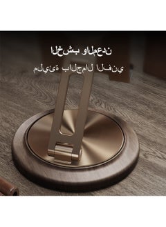 هوديوس حامل هاتف سبائك الألومنيوم حامل هاتف للمكتب ارتفاع قابل للتعديل حامل iPhone حامل iPhone قابل للطي لجميع هواتف iPhone 14/14 Plus / 14 Pro / 14 Pro Max / iPhone 13 Pro Max / 13mini ذهبي  - Image 4