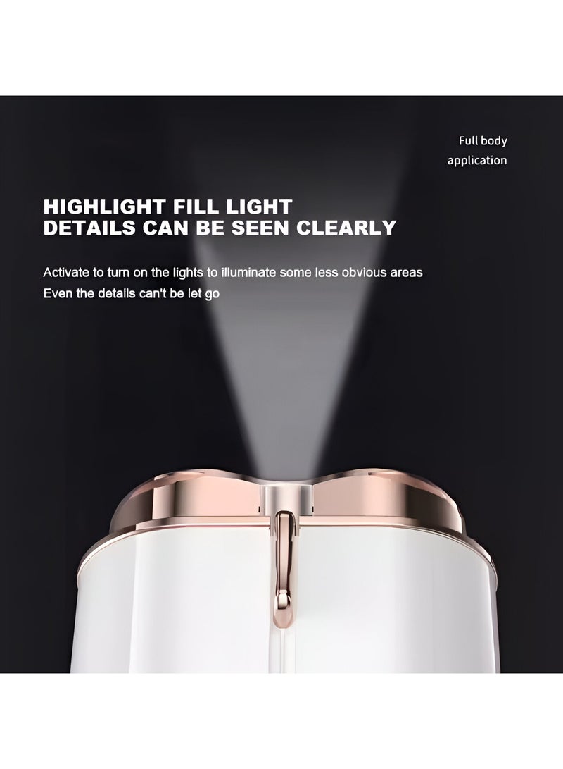 VIO Double Headed Mini Facial Women Hair Remover Eyebrow Trimmer Rechargeable Painless Precision Lipstick Style Razor Epilator with LED Light for Facial Body Hair Shaver for Lips Nose Chin Face - Image 4