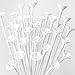 GIFTEXPRESS 60pcs 12 White Balloon Sticks Plastic Balloon Sticks with Cups for Birthday Party Wedding Anniversary Decorations - Image 2