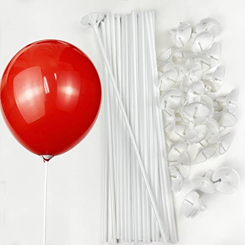 GIFTEXPRESS 60pcs 12 White Balloon Sticks Plastic Balloon Sticks with Cups for Birthday Party Wedding Anniversary Decorations - Image 5
