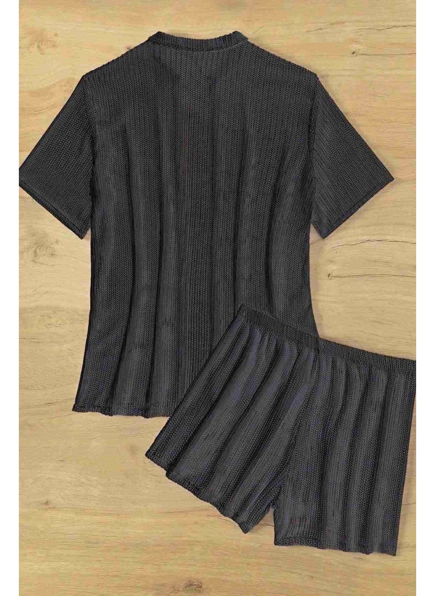 Alpin Moda - Shirt Look Bottom Top Shorts Set Beach Dress - Image 1