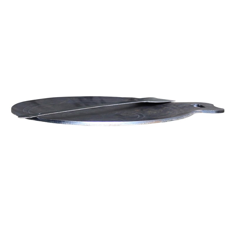 EZAHK Iron DosaRoti Tawa Laser Cutting with Single Handle PreSeasoned Perfect for Cooking on Gas and Electric Cooktops Black12inch 5 MM Thick - Image 3