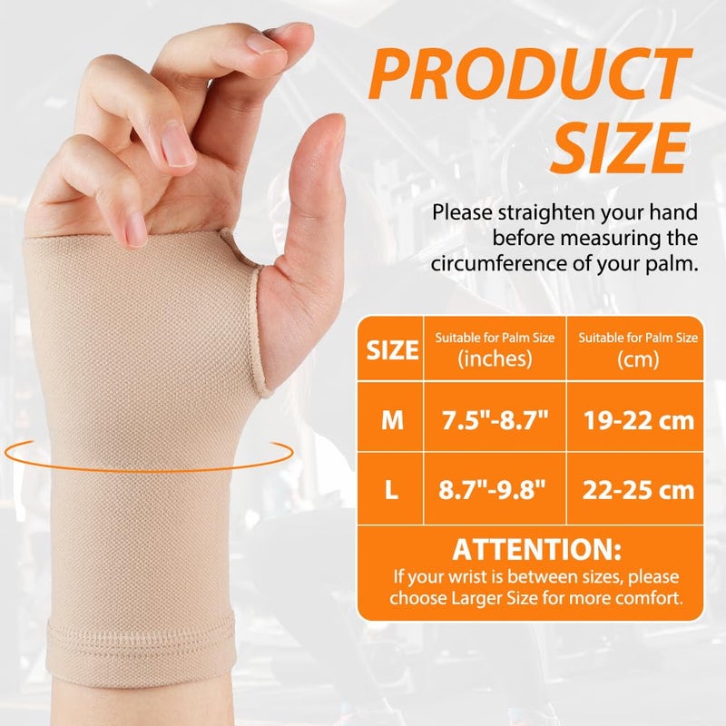 OFFCUP Gants de Soutien du Pouce, Orthèse Poignet-Pouce, Orthèse de Poignet, Respirant Gant Sans Doigts pour Soulager les Douleur de Articulaire du Pouces et du Poignets, Unisexe (L, Teint) - Image 3
