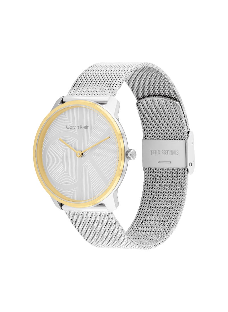 CALVIN KLEIN ROUND ANALOG UNISEX'S SILVER CASE WATCH - 25300014 - Image 1