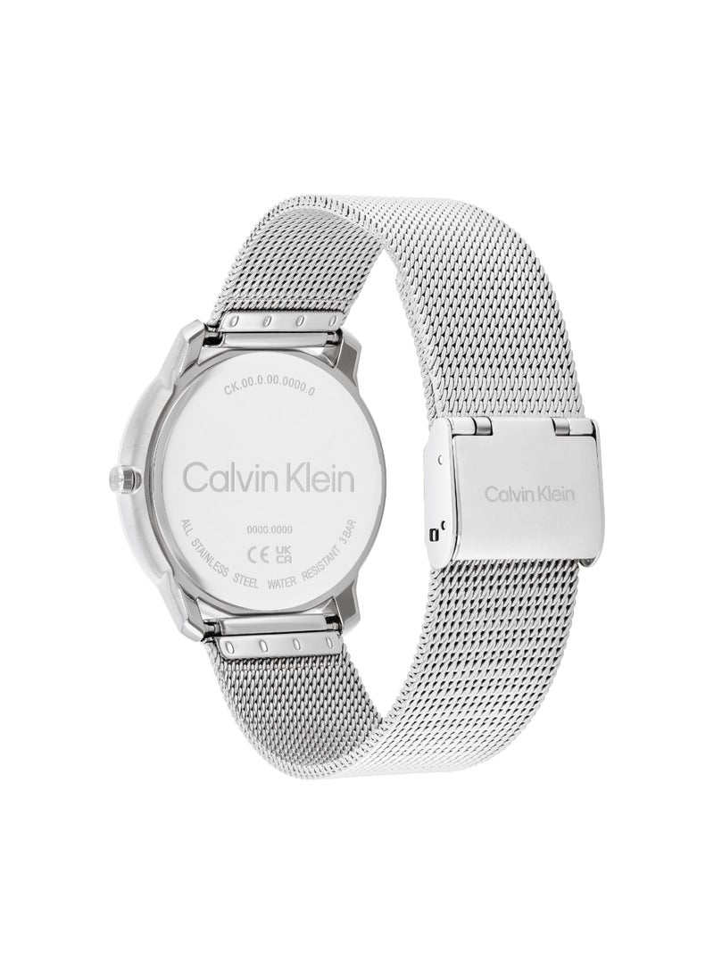 CALVIN KLEIN ROUND ANALOG UNISEX'S SILVER CASE WATCH - 25300014 - Image 2