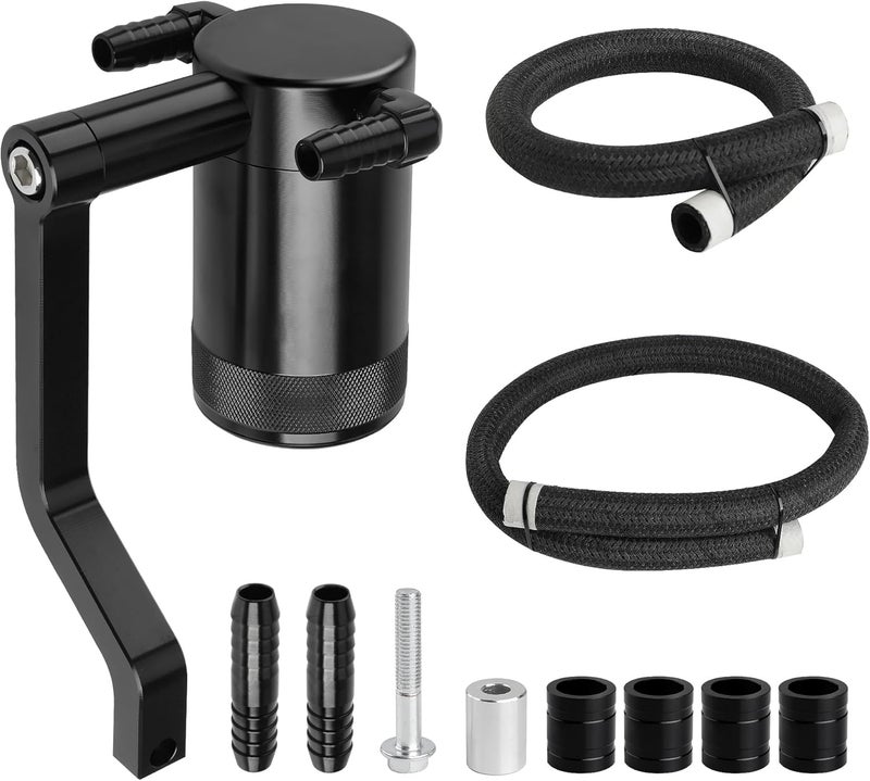 CNSPEED 6.4L Billet Oil Catch Can Kit with Z-Bracket for 2011+ Dodge Charger, Challenger, Chrysler 300, Jeep Grand Cherokee - Image 1
