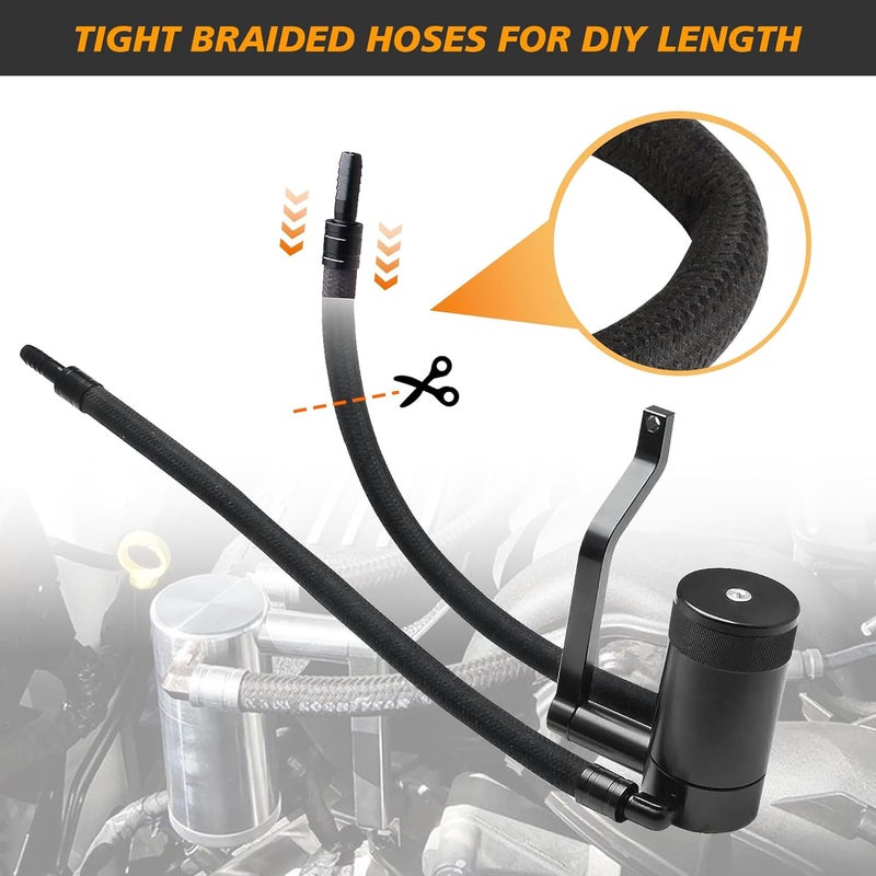 CNSPEED 6.4L Billet Oil Catch Can Kit with Z-Bracket for 2011+ Dodge Charger, Challenger, Chrysler 300, Jeep Grand Cherokee - Image 5