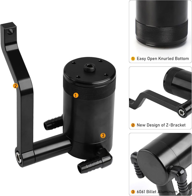 CNSPEED 6.4L Billet Oil Catch Can Kit with Z-Bracket for 2011+ Dodge Charger, Challenger, Chrysler 300, Jeep Grand Cherokee - Image 3