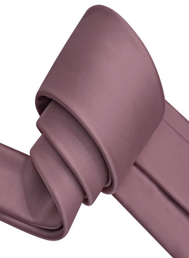 Branduce Silk Dusty Rose Tie Classic Wedding Necktie Solid Pure Plain Formal Tie for Men (TA05-25) - Image 4