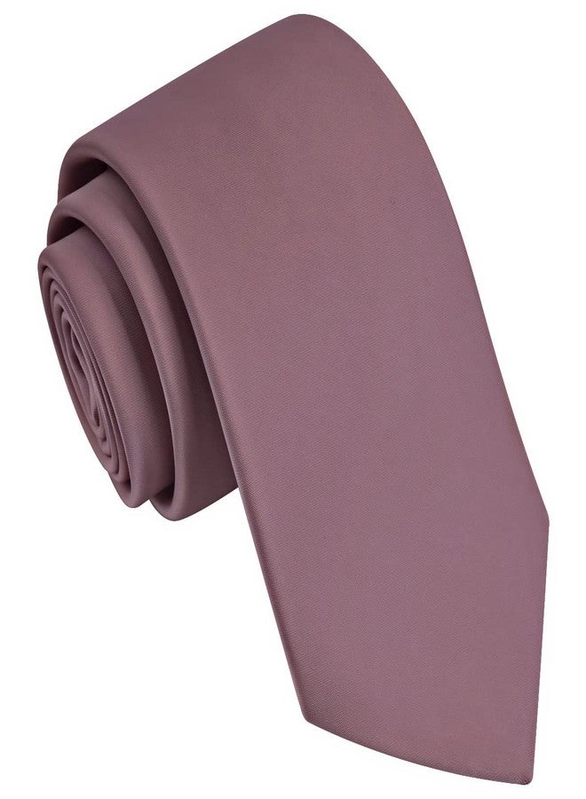 Branduce Silk Dusty Rose Tie Classic Wedding Necktie Solid Pure Plain Formal Tie for Men (TA05-25) - Image 1
