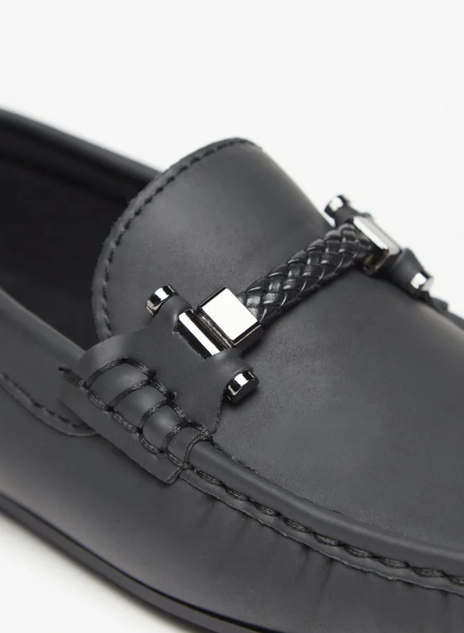 LBL by Shoexpress Boy's Solid Slip-On Loafers With Rope Detail Ramadan Collection