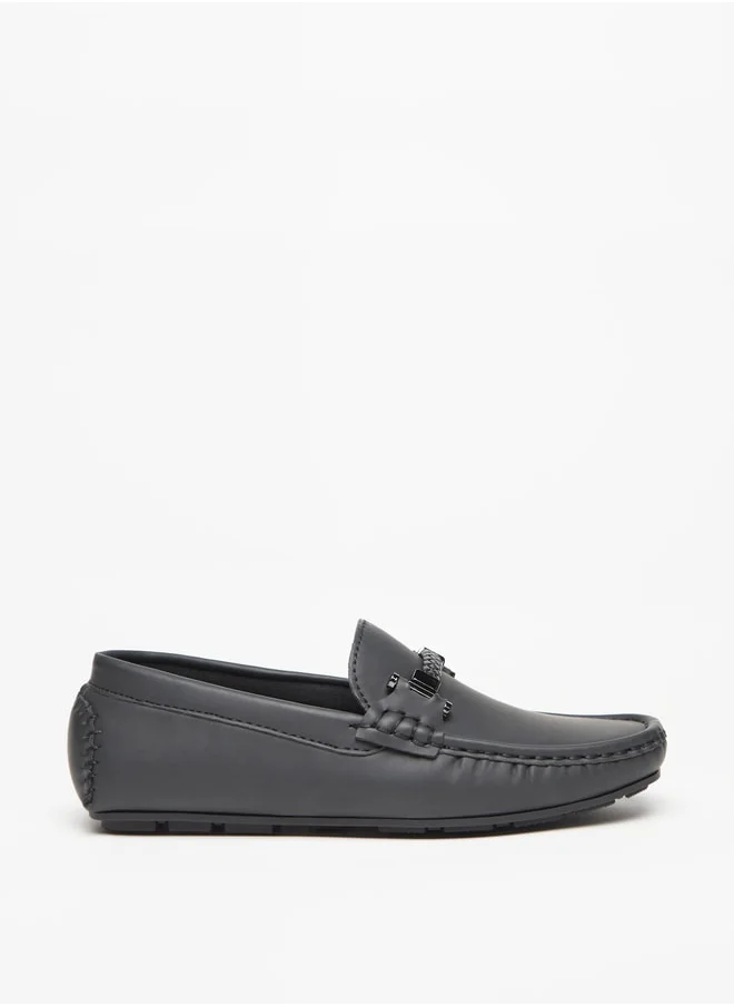 LBL by Shoexpress Boy's Solid Slip-On Loafers With Rope Detail Ramadan Collection