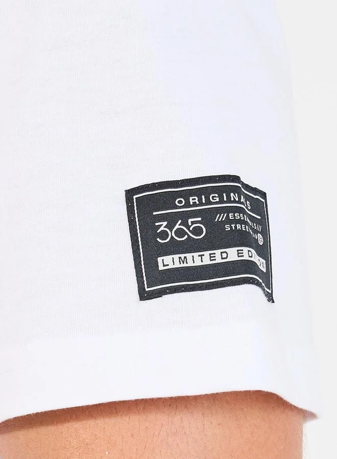 Styli Reindeer Graphic Oversized T-Shirt with Sleeve Badge
