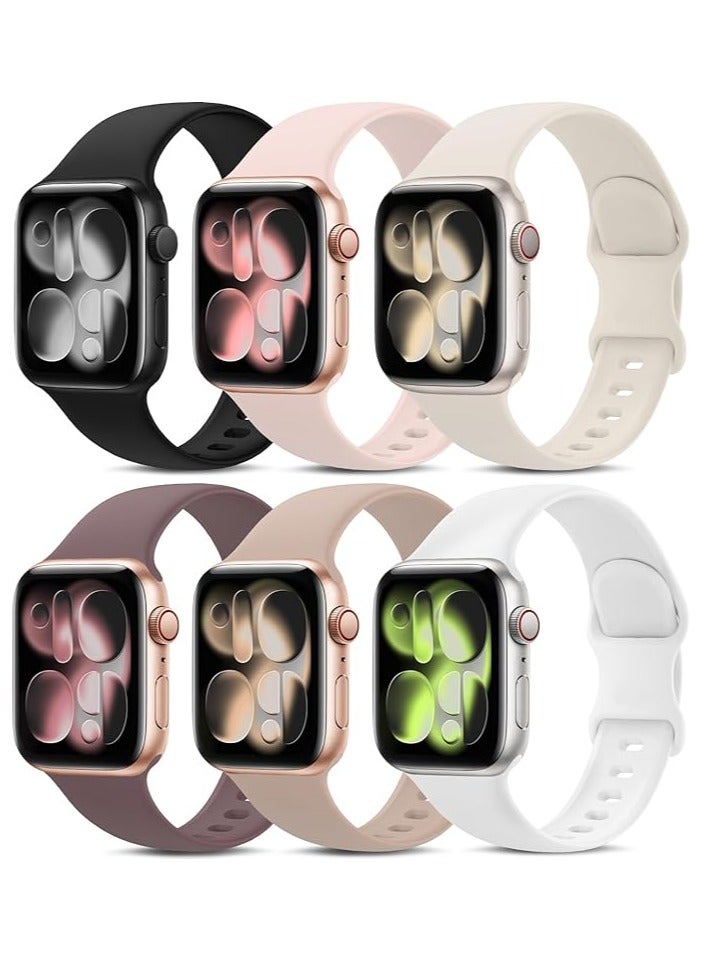 أحزمة رياضية متوافقة مع سوار ساعة Apple مقاس 38 مم 40 مم 41 مم، أساور معصم مقاومة للماء من السيليكون الناعم متوافقة مع iWatch Apple Watch Series 8 7 6 5 4 3 2 1 SE للنساء والرجال - Image 1