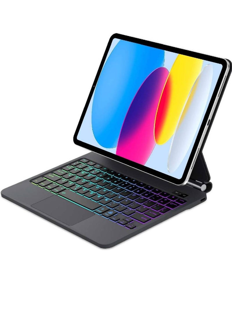 ZOOMEE Magic Keyboard Case for iPad (A16) 11th Gen 2025/iPad 10th Gen 10.9" 2022, Backlit with Trackpad Keyboard, Magnetic Floating Cantilever Stand for iPad 11th /10th Generation - Black  - Image 1