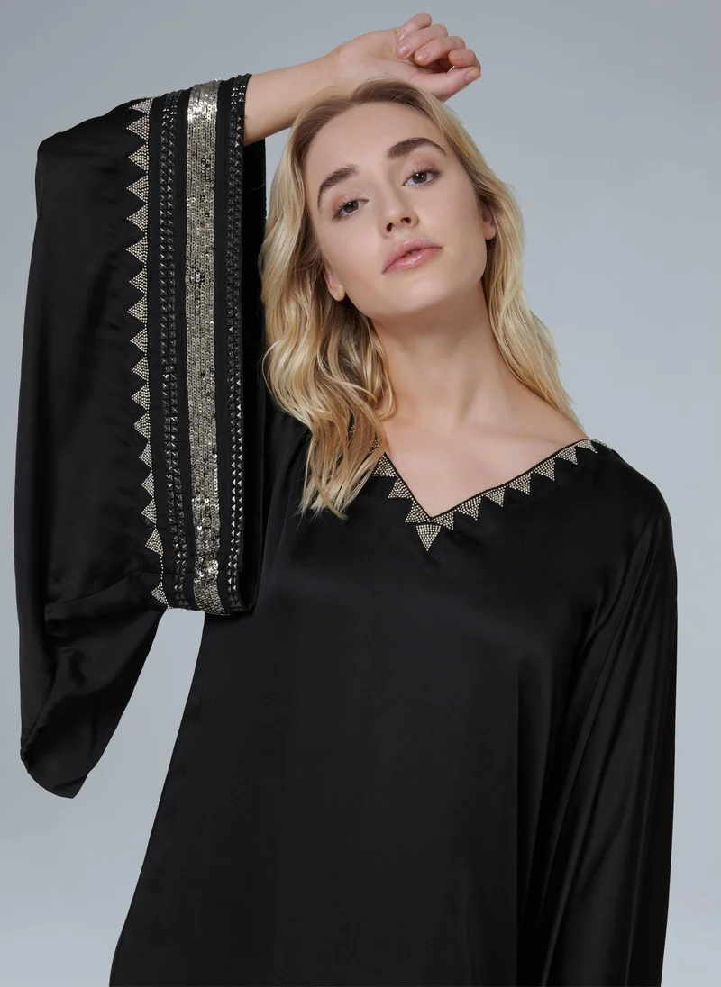 leem  Limited Edition - Embroidered Kimono Sleeve Kaftan for Women | Best Price UAE
