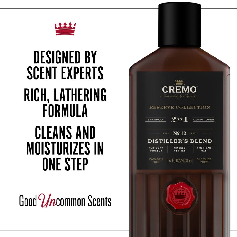 Cremo Distillerâ€™s Blend Reserve Collection Barber Grade 2-in-1 Shampoo & Conditioner, 16 Fl Oz (Pack of 2) - Image 3