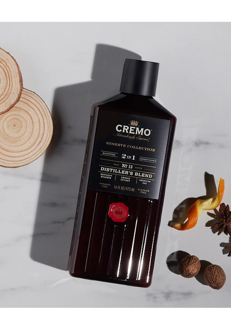cremo - Cremo Distiller’s Blend Reserve Collection Barber Grade 2-in-1 Shampoo & Conditioner, 16 Fl Oz (Pack of 2) - Image 1