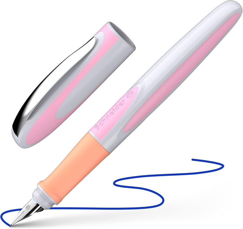 Schneider Ray 168411 Fountain Pen Left Handed with Standard Ink Cartridge Royal Blue Flora - Image 1