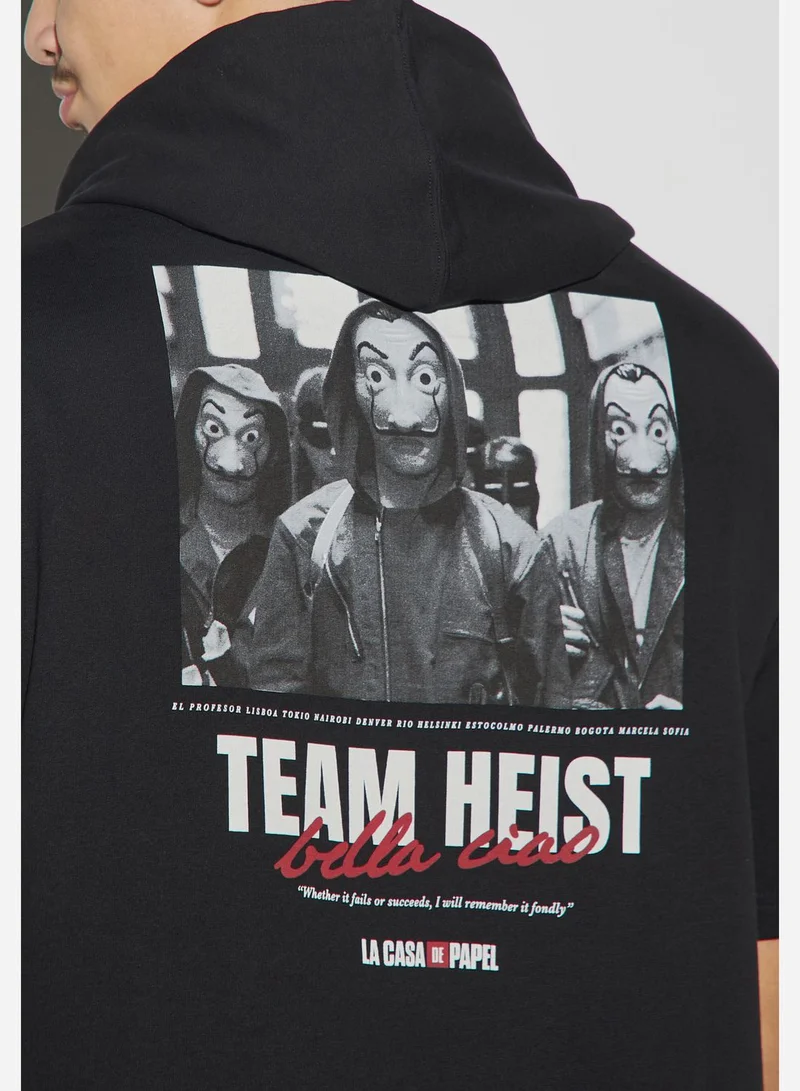 اس بي كاركترز Money Heist Print Hoodie