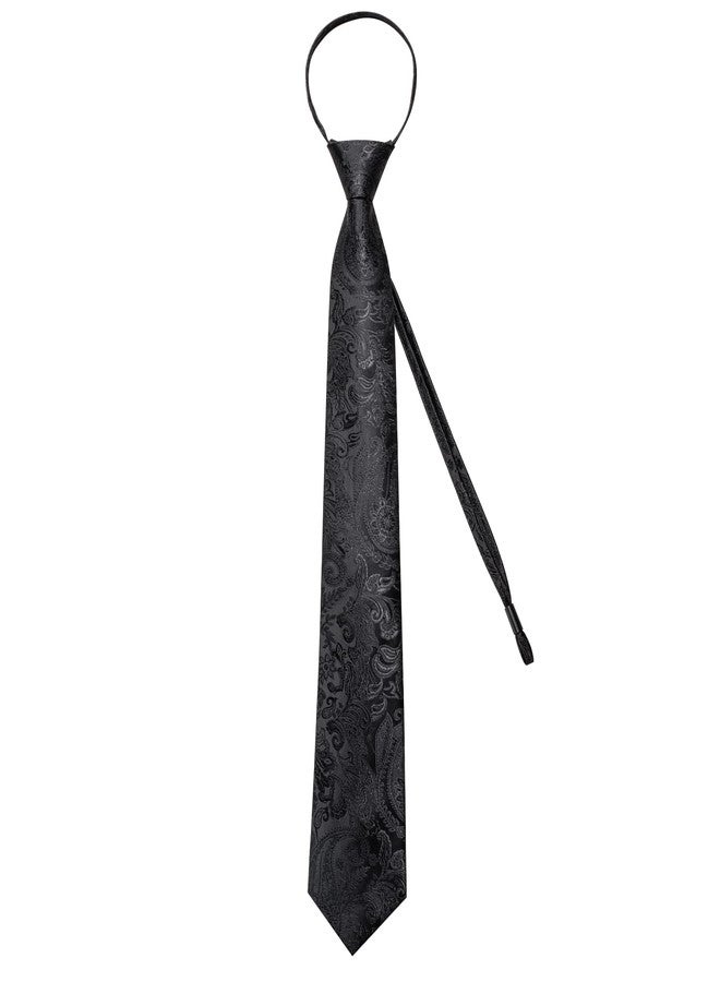 DiBanGu Silk Paisley Tie Set, Black Paisley, One size - Image 4