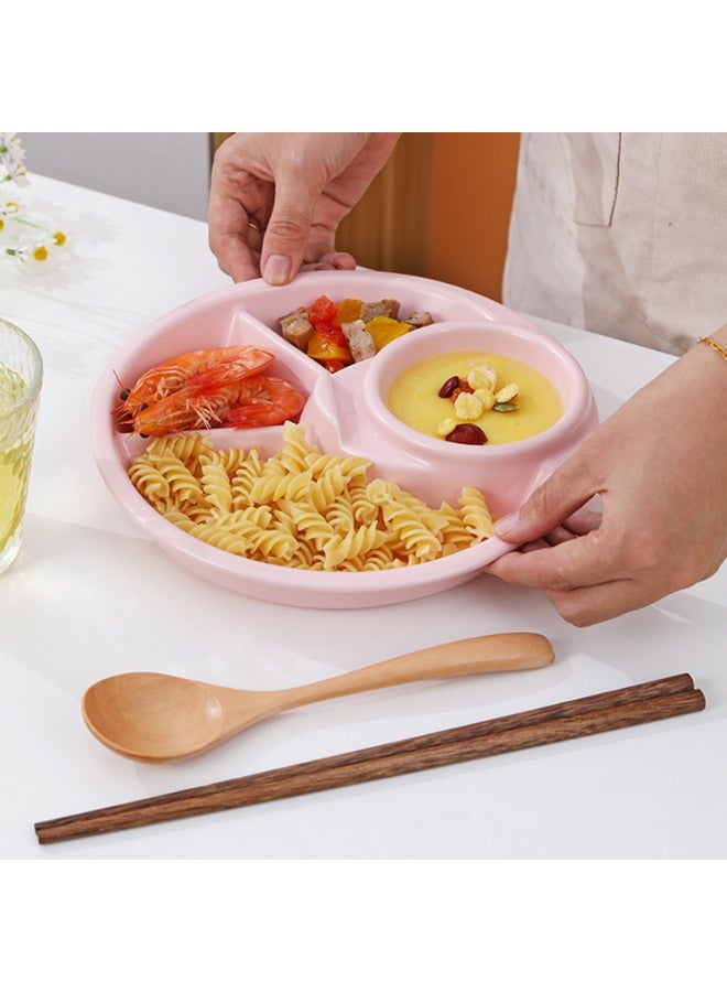 صحن مقصور قابل لإعادة الاستخدام صحن التحكم في الحصة صحن حامل مدمج صحن قابل لإعادة الاستخدام صينية طعام للأطفال 4 مقصورات - Image 3