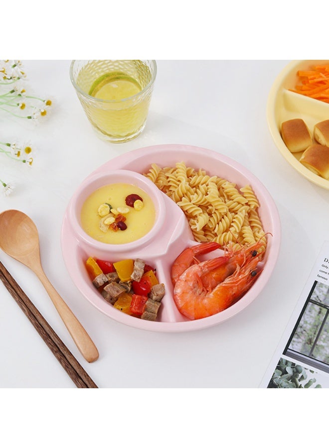 صحن مقصور قابل لإعادة الاستخدام صحن التحكم في الحصة صحن حامل مدمج صحن قابل لإعادة الاستخدام صينية طعام للأطفال 4 مقصورات - Image 4