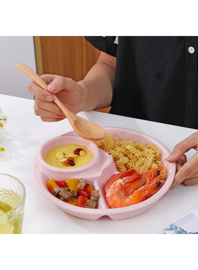 صحن مقصور قابل لإعادة الاستخدام صحن التحكم في الحصة صحن حامل مدمج صحن قابل لإعادة الاستخدام صينية طعام للأطفال 4 مقصورات - Image 2