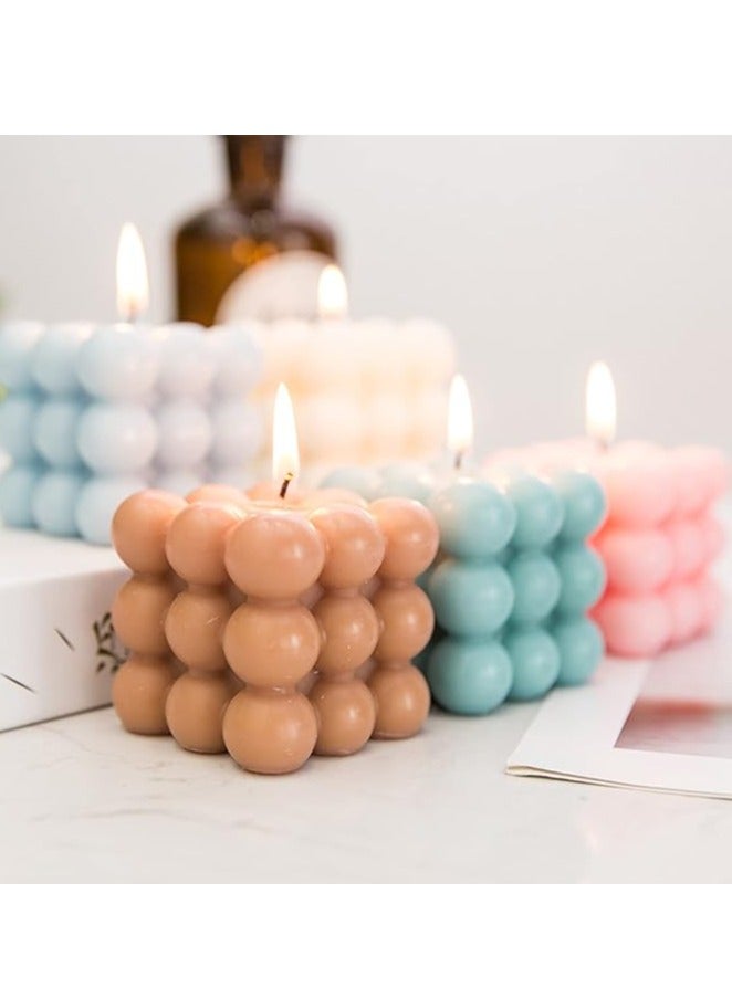 2 Pcs Bubble Candle Bubble Candles Color White Home Decoration Bright Candle Trendy Candles Handmade Cube Candle for Bedroom Bathroom Decorations Aesthetic Abstract Decor Set - Image 2