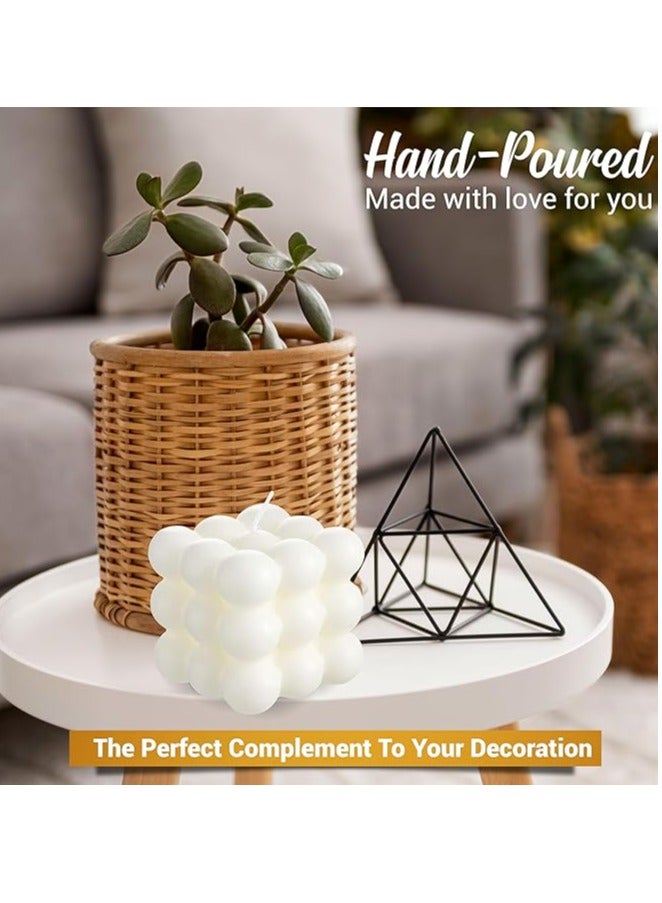 2 Pcs Bubble Candle Bubble Candles Color White Home Decoration Bright Candle Trendy Candles Handmade Cube Candle for Bedroom Bathroom Decorations Aesthetic Abstract Decor Set - Image 3